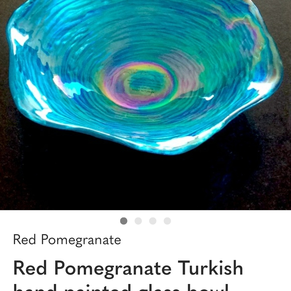 Hand-Painted Glass Bowl - Blue and Green